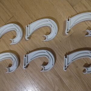 White Plastic Wall Hook Clips for Closet Organization (Set of 6)